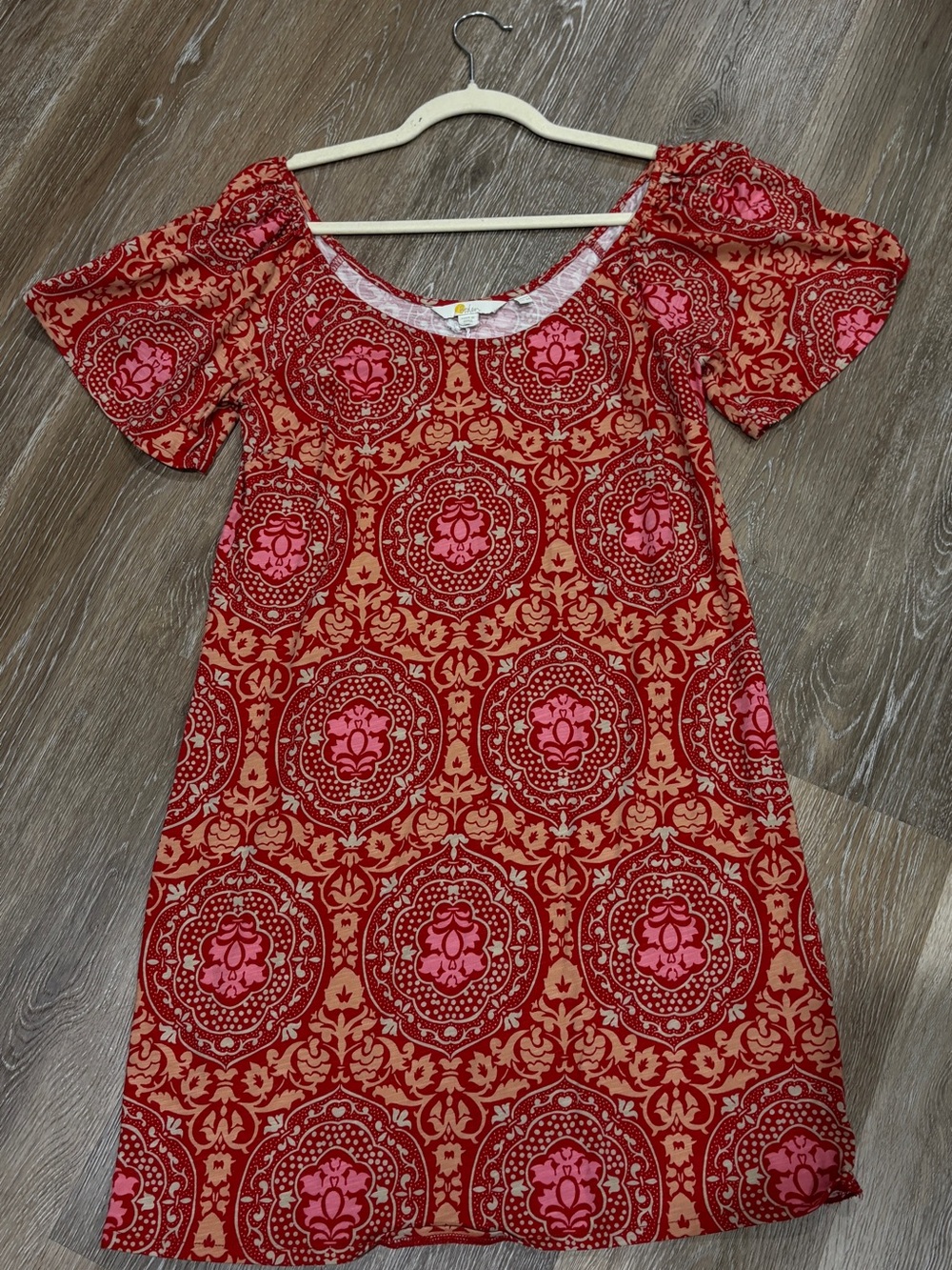 BODEN Red & Pink Printed Dress